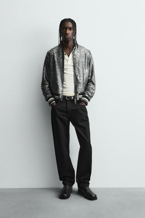 SEQUIN BOMBER JACKET - Image 1