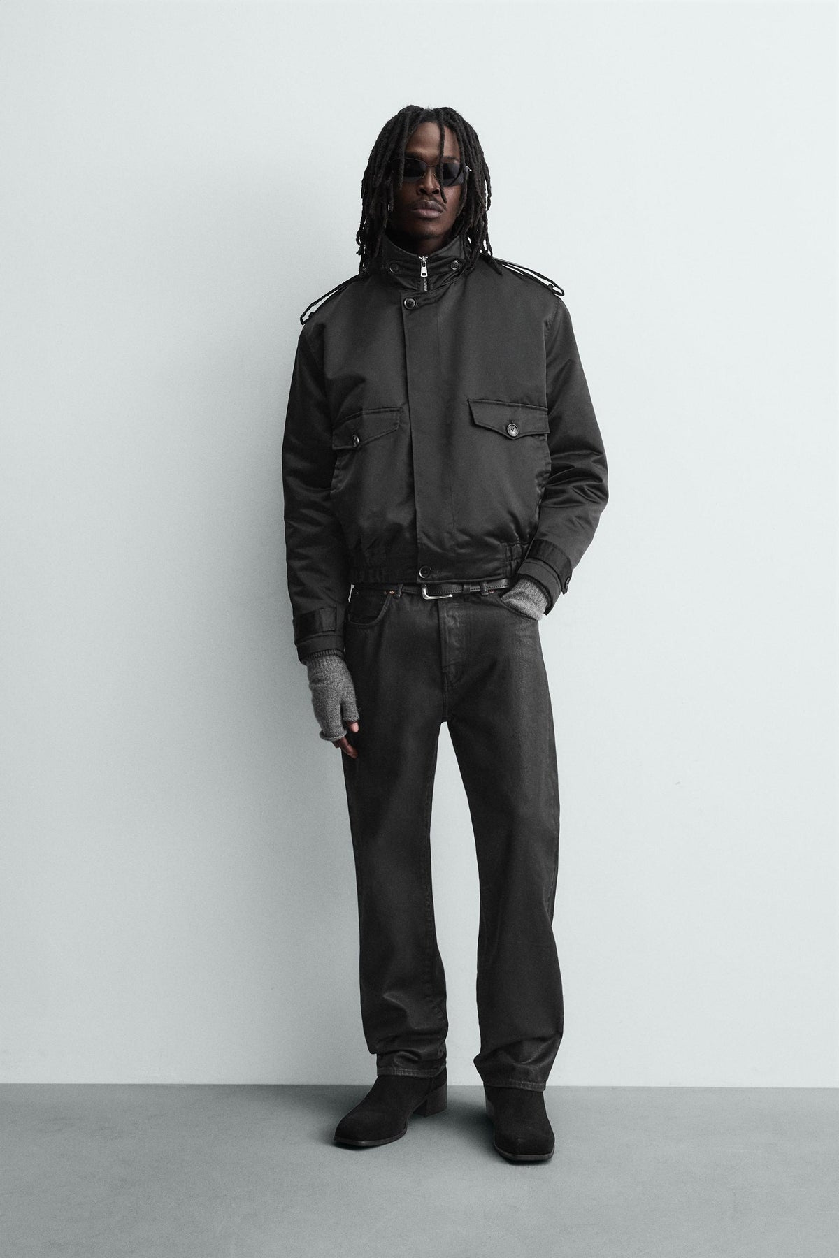 QUILTED TECHNICAL BOMBER JACKET - Image 1
