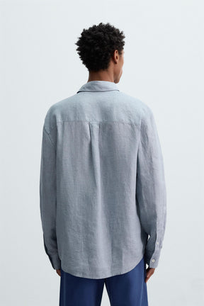 RELAXED FIT 100% LINEN SHIRT - Image 3