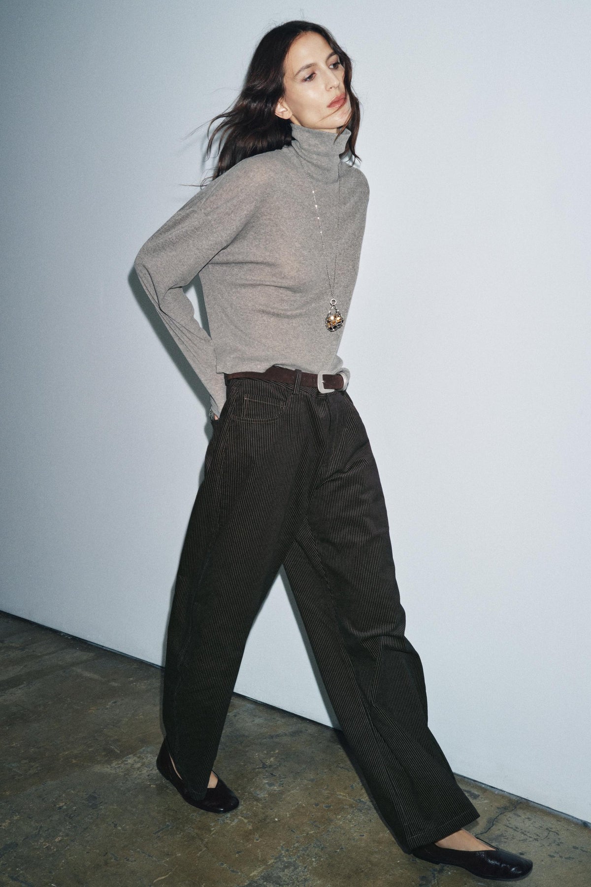 Striped Wide-Leg Trousers