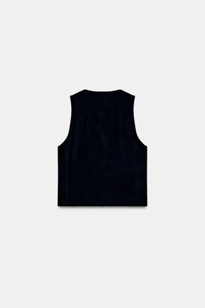 EMBROIDERED VELVET WAISTCOAT ZW COLLECTION - Image 5