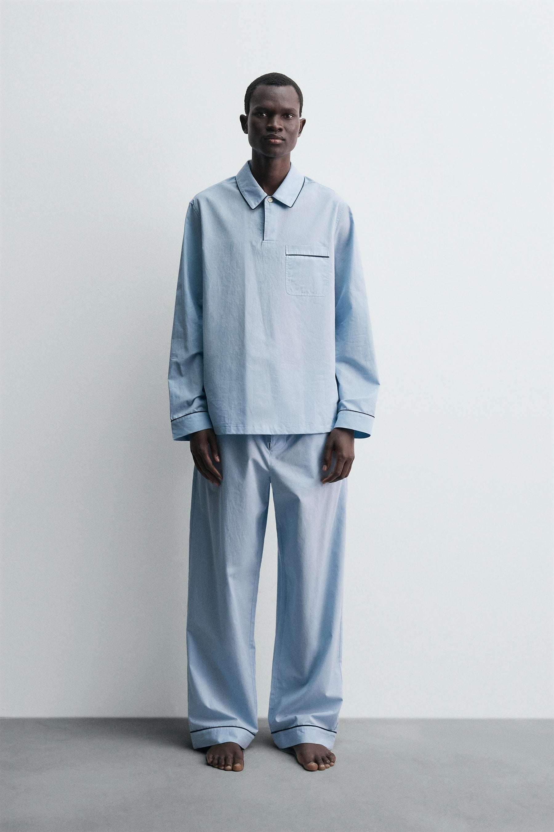 JACQUARD PYJAMA POLO SHIRT - Image 1