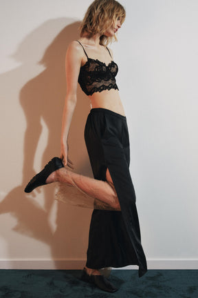 Satin Lace-Vented Trousers