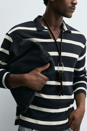 STRIPED JACQUARD POLO SHIRT - Image 5