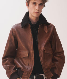 LEATHER AVIATOR JACKET