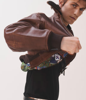 LEATHER AVIATOR JACKET