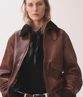 LEATHER AVIATOR JACKET