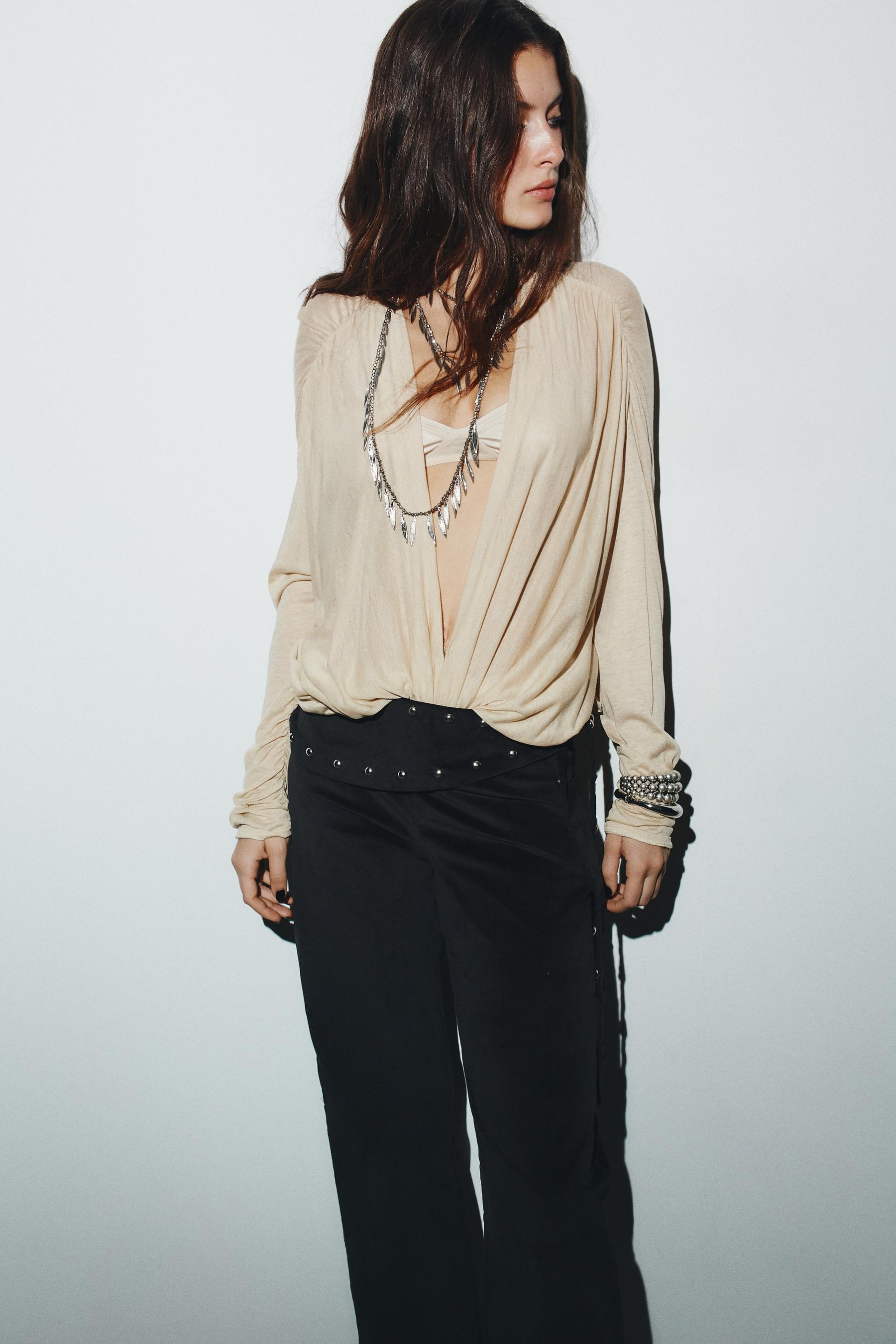 Studded Flare Trousers