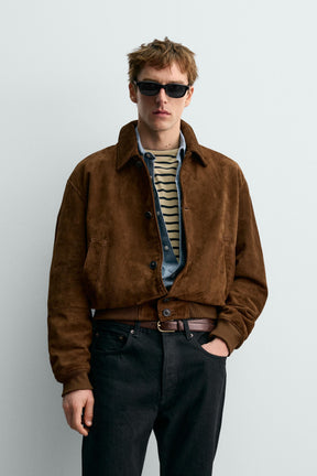 CROPPED FIT SUEDE LEATHER JACKET AARON LEVINE X - Image 2