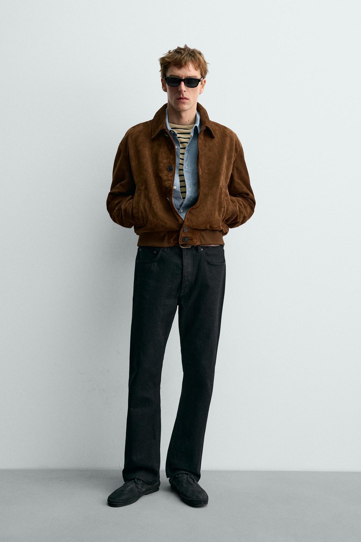 CROPPED FIT SUEDE LEATHER JACKET AARON LEVINE X - Image 1