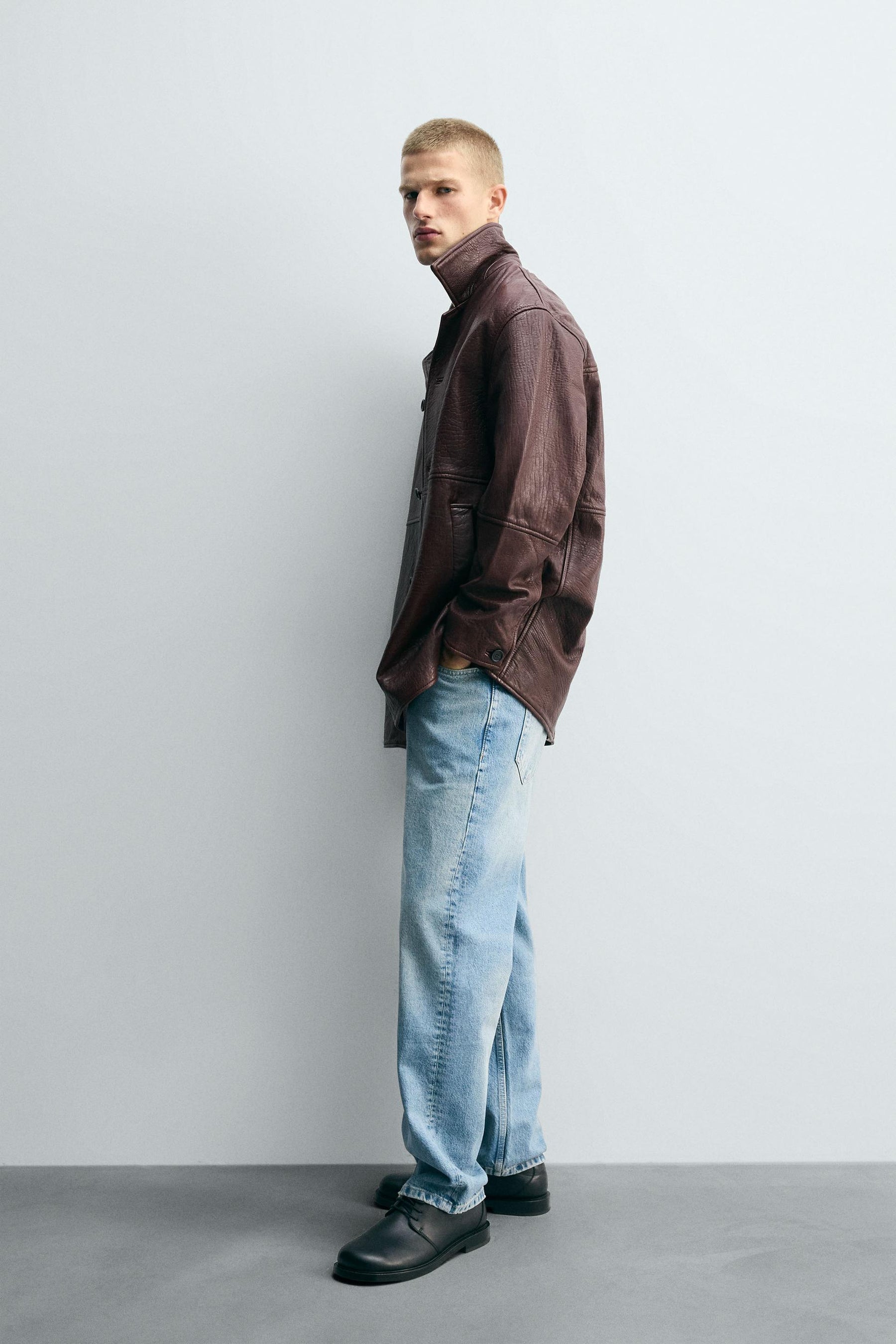 TEXTURED LEATHER JACKET - Image 4