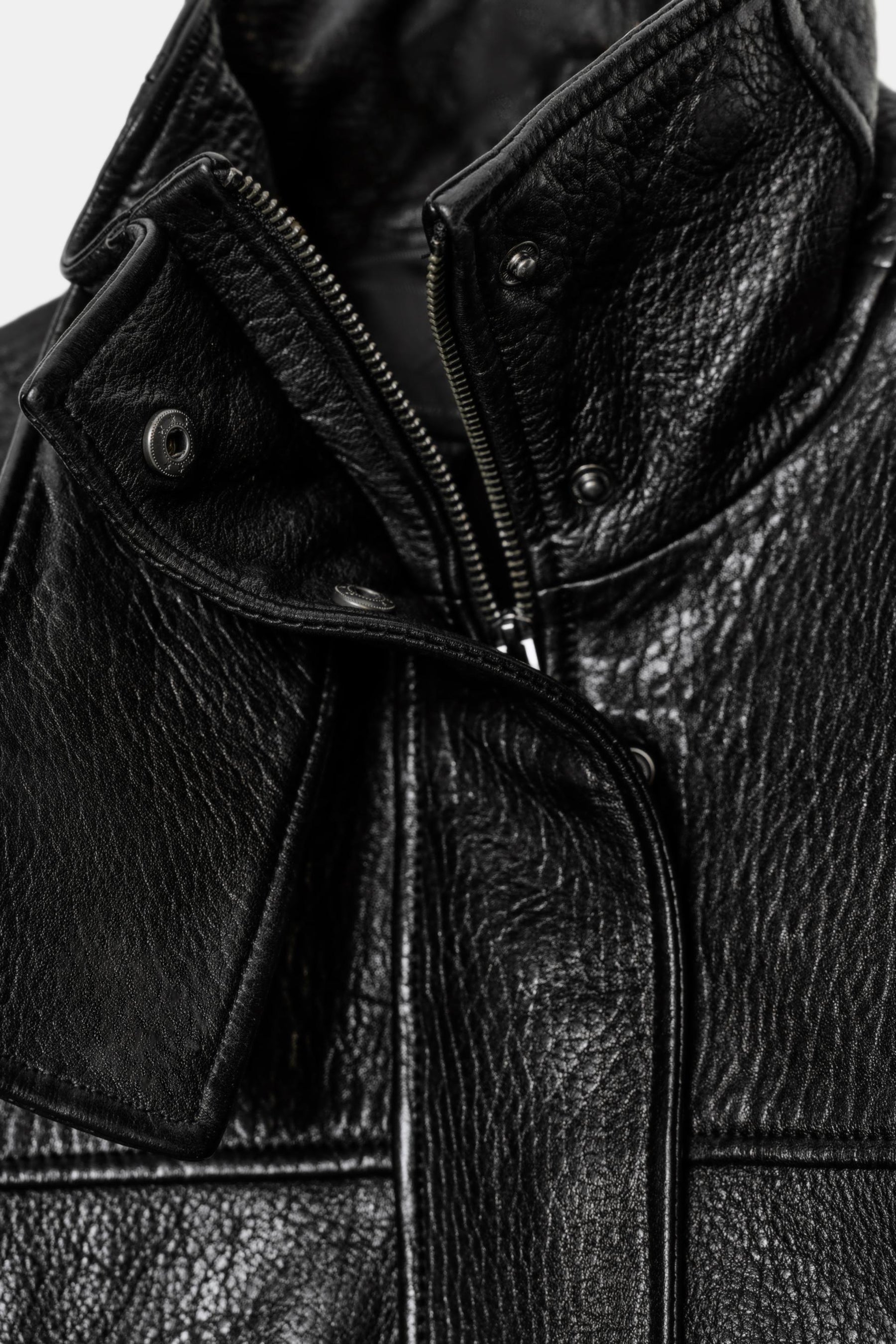 Leather Jacket with Adjustable