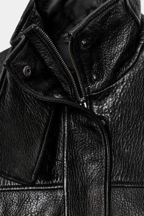 Leather Jacket with Adjustable