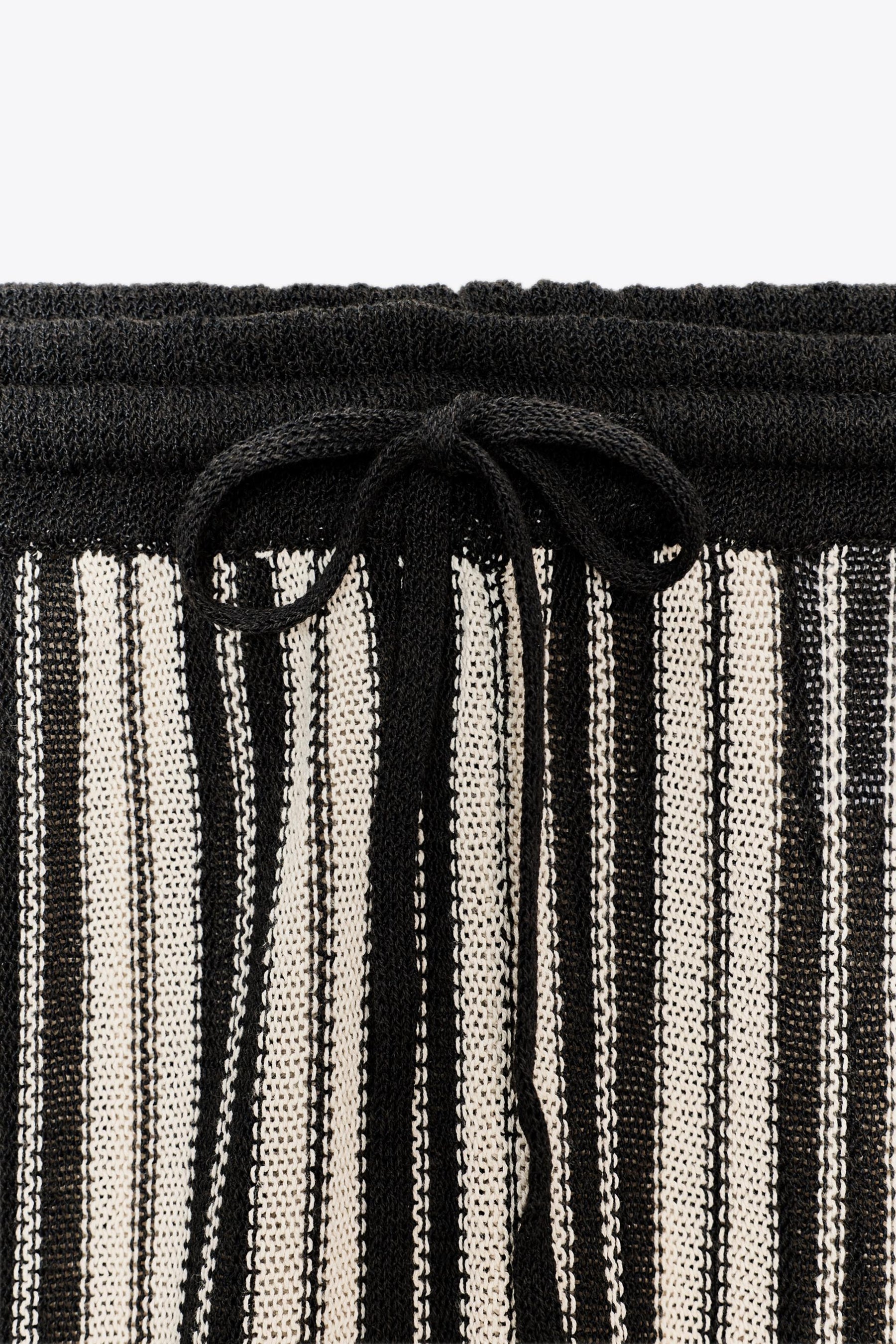 STRIPED CUFFED HEM LINEN BLEND TROUSERS - Image 7