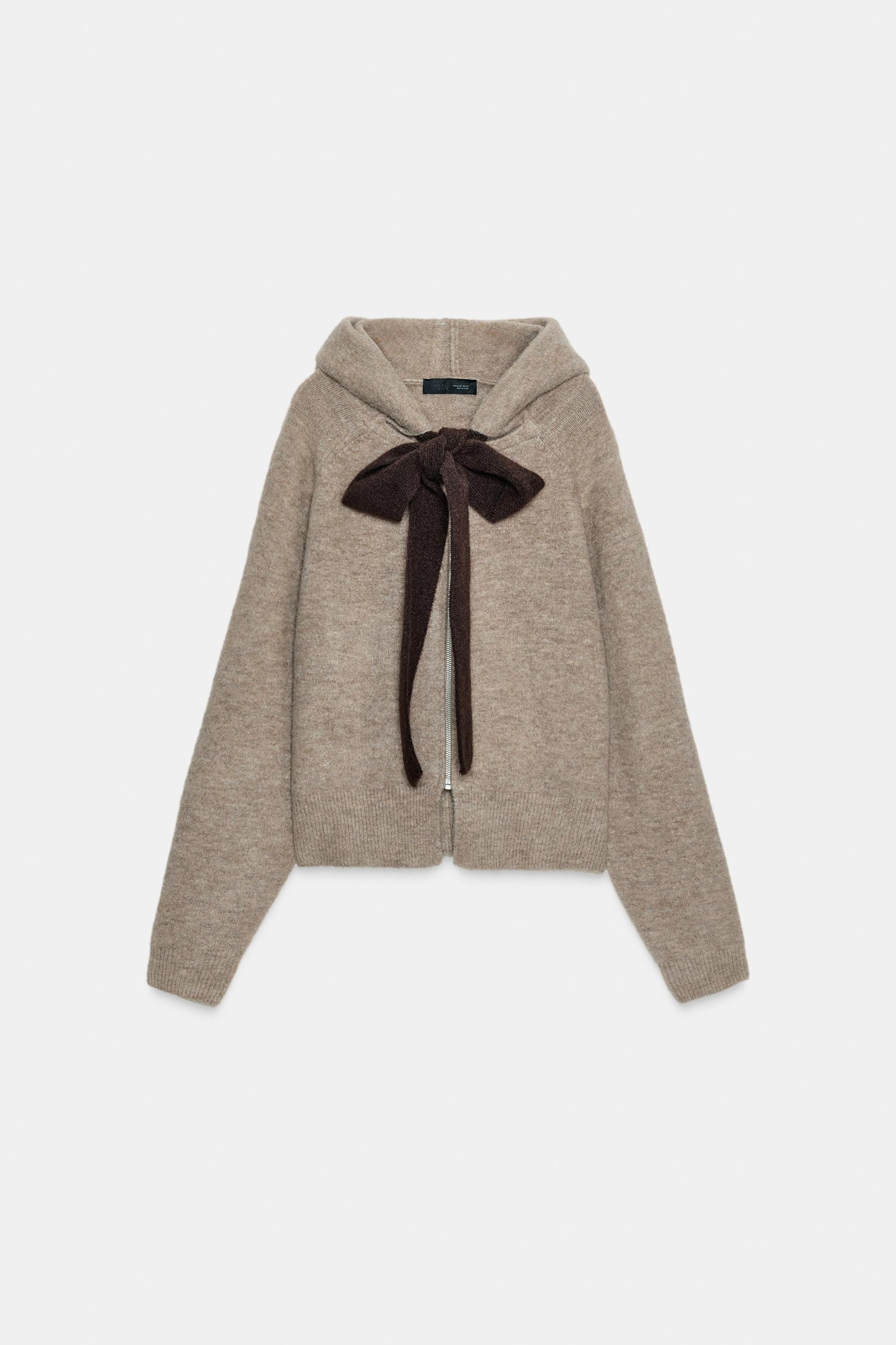 Bow-Detailed Knit Cardigan