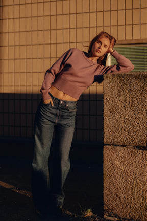 CROPPED PLAIN KNIT JUMPER - Image 1