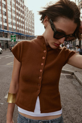 BUTTONED KNIT TOP - Image 3