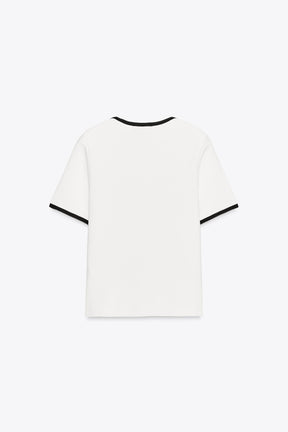 Contrast-Trim Cardigan