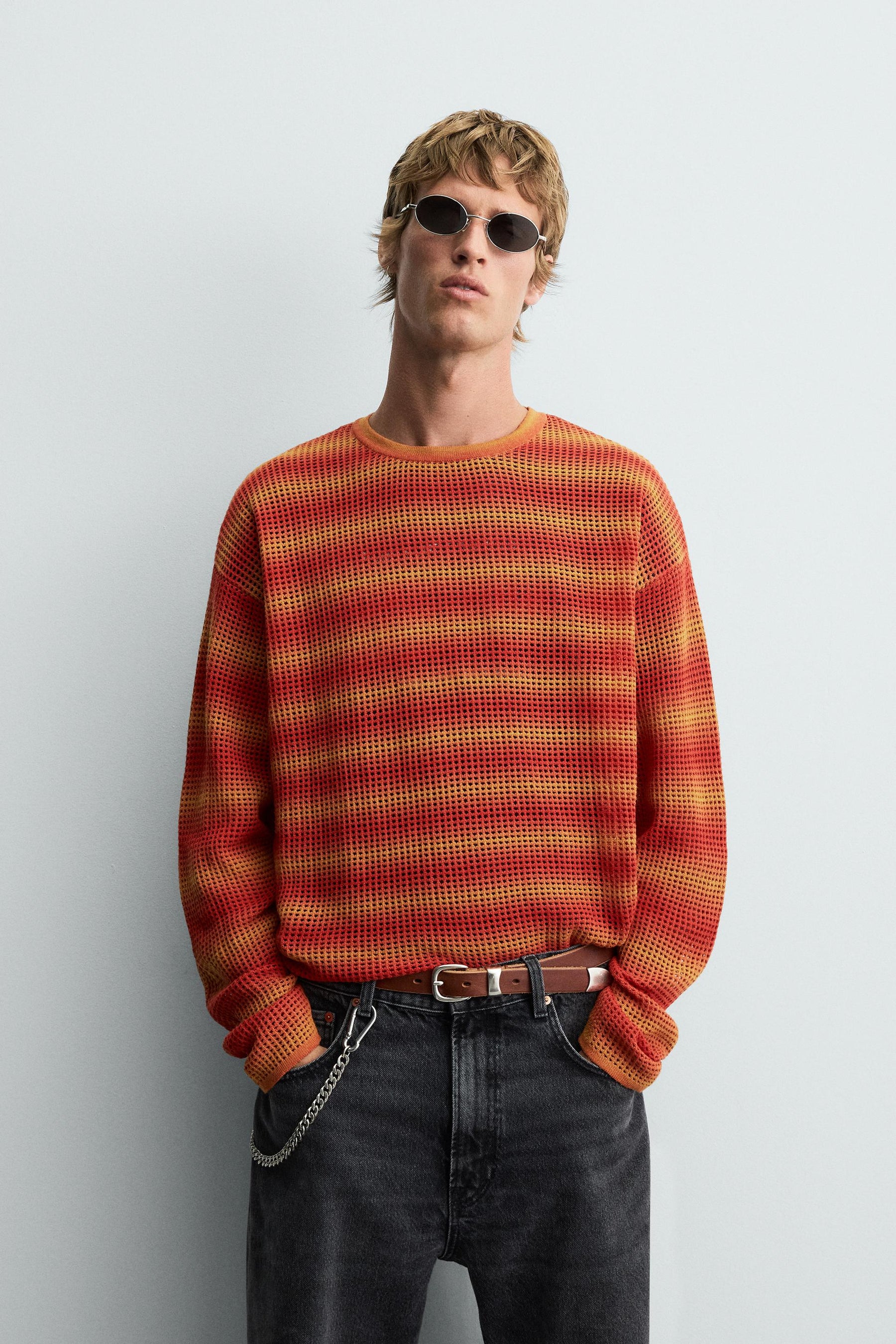 STRIPED OPEN-KNIT SWEATER - Image 2