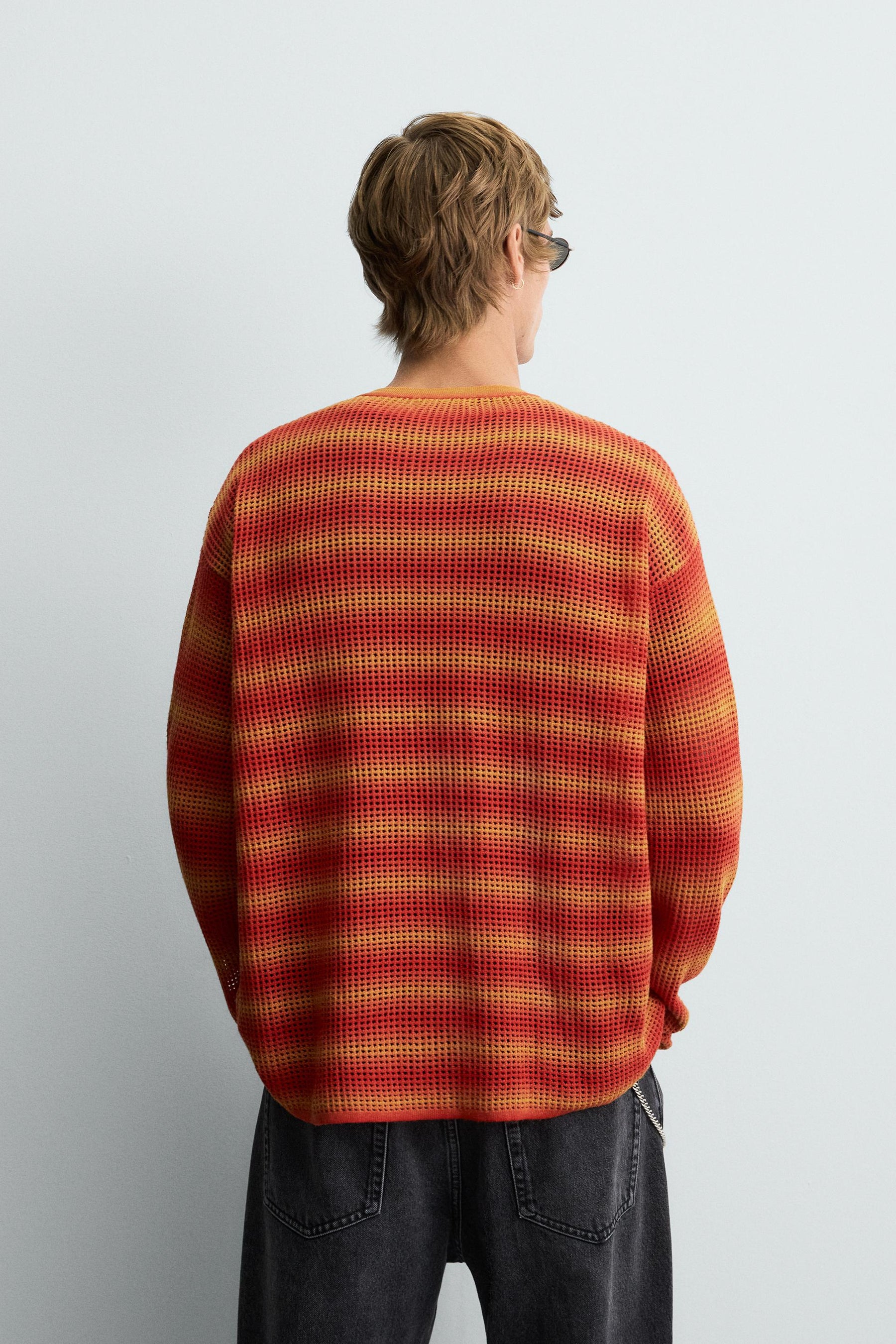 STRIPED OPEN-KNIT SWEATER - Image 3