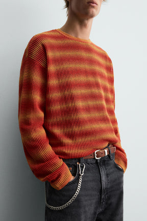 STRIPED OPEN-KNIT SWEATER - Image 5