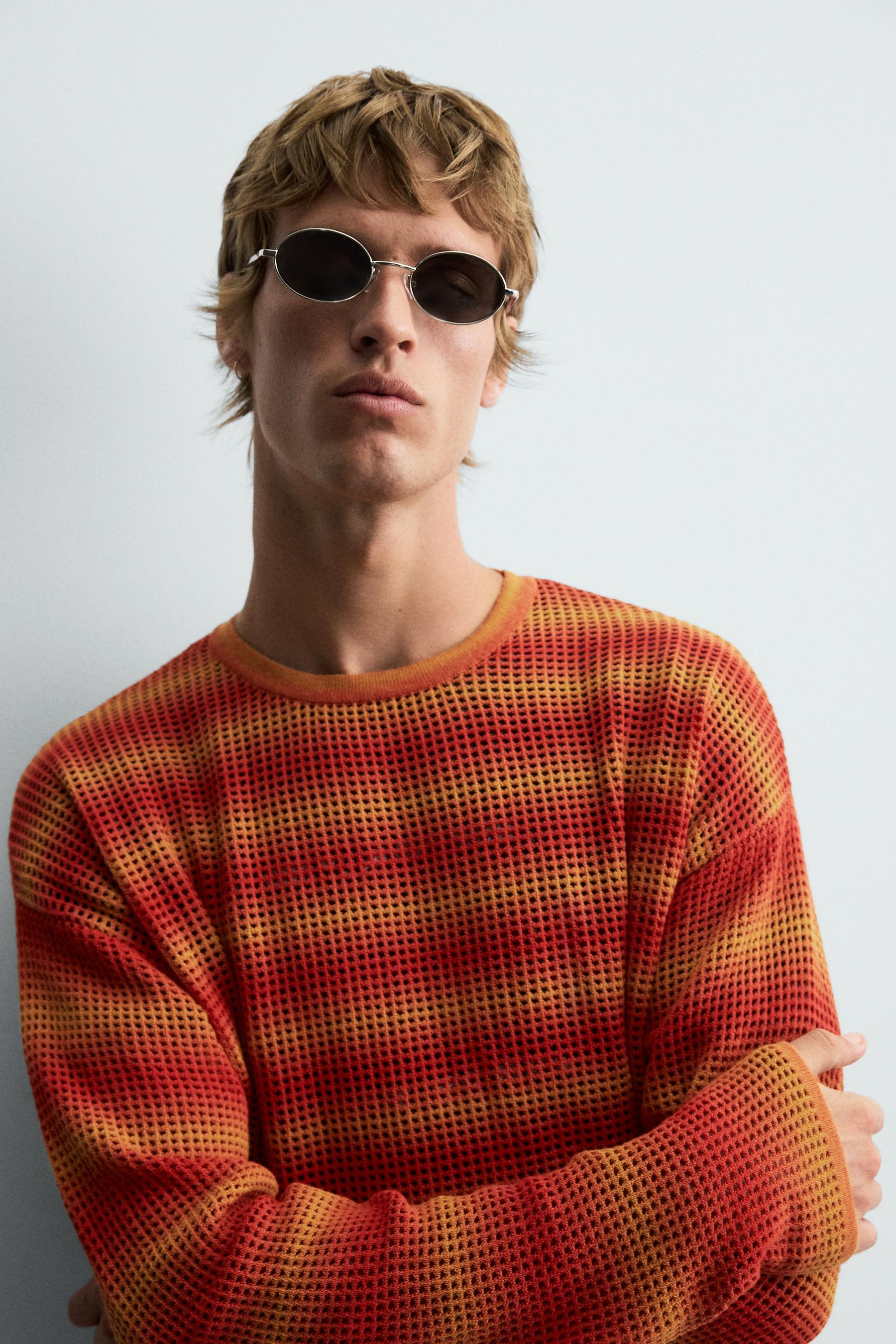 STRIPED OPEN-KNIT SWEATER - Image 6