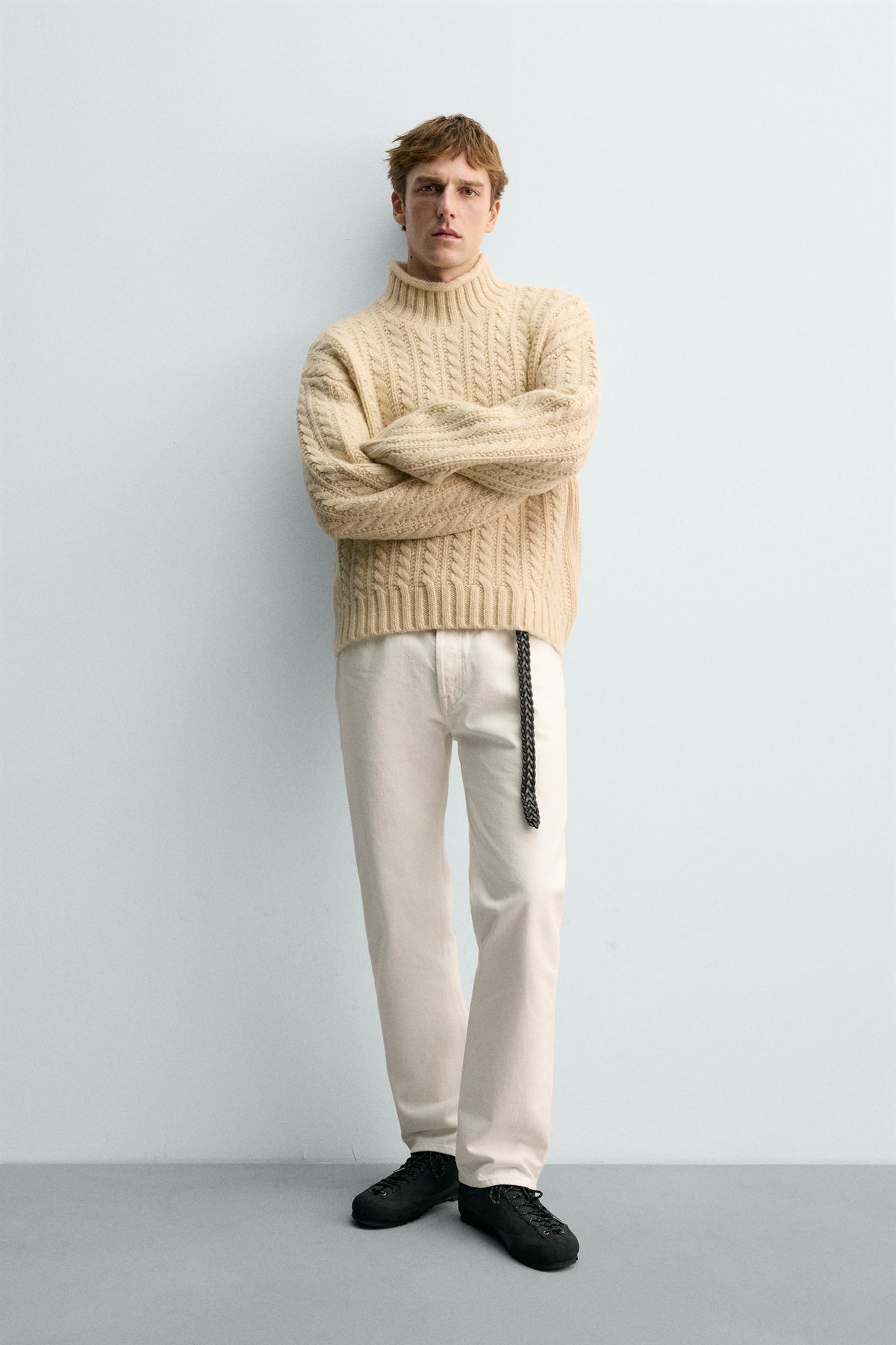 AARON LEVINE X CABLE KNIT WOOL JUMPER - Image 1