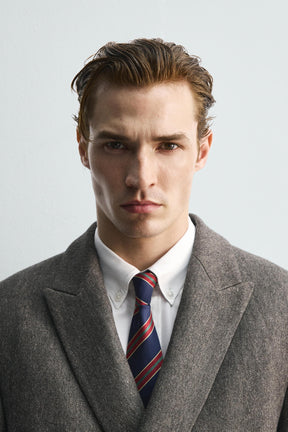 100% SILK STRIPED TIE - Image 1