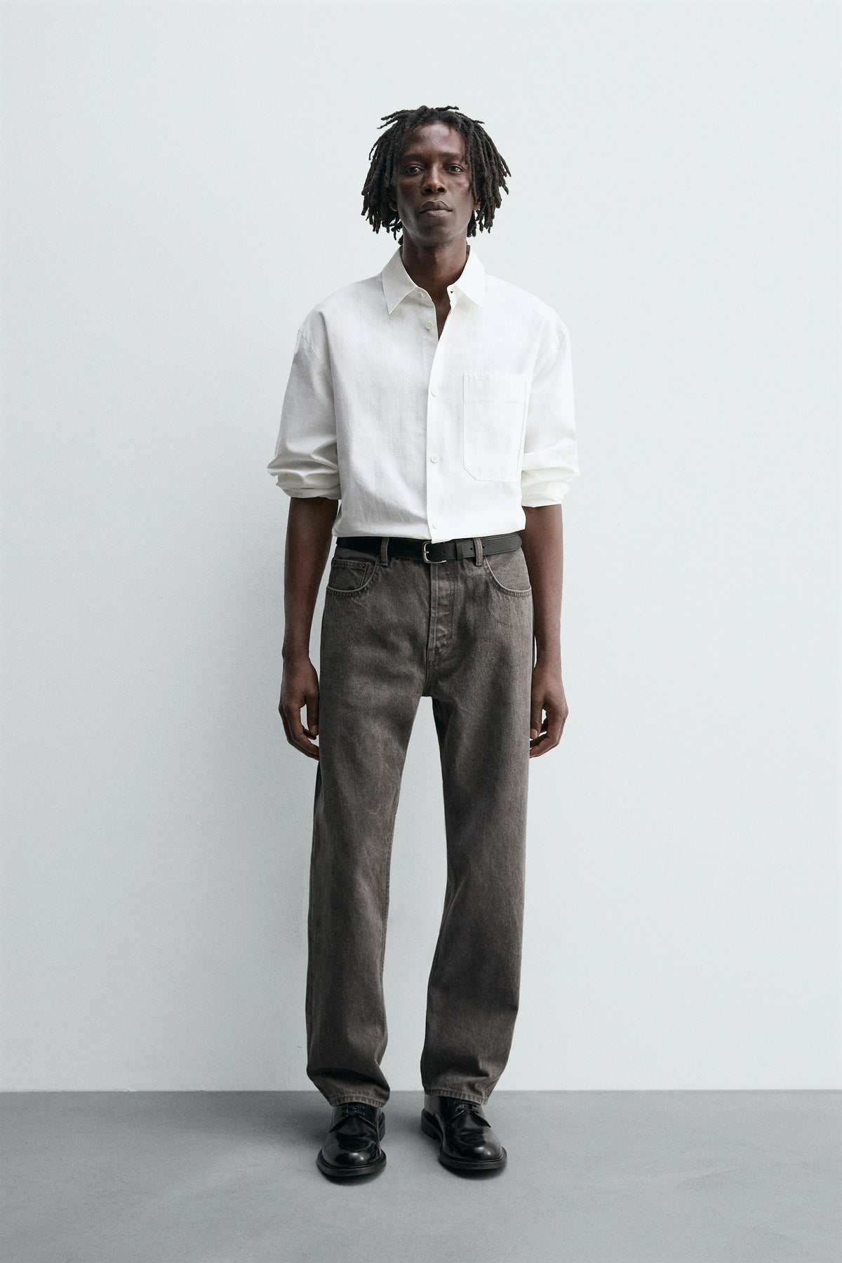 WASHED STRAIGHT FIT JEANS - Image 1