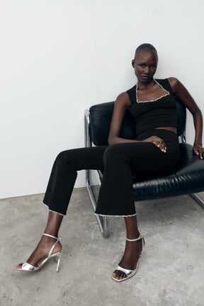 Metallic Thread Stretch Top