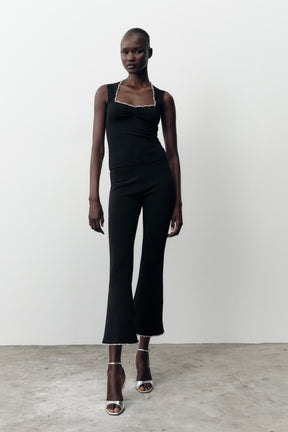 Metallic Thread Stretch Top