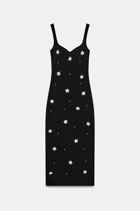 FLORAL STRETCH MIDI DRESS - Image 4