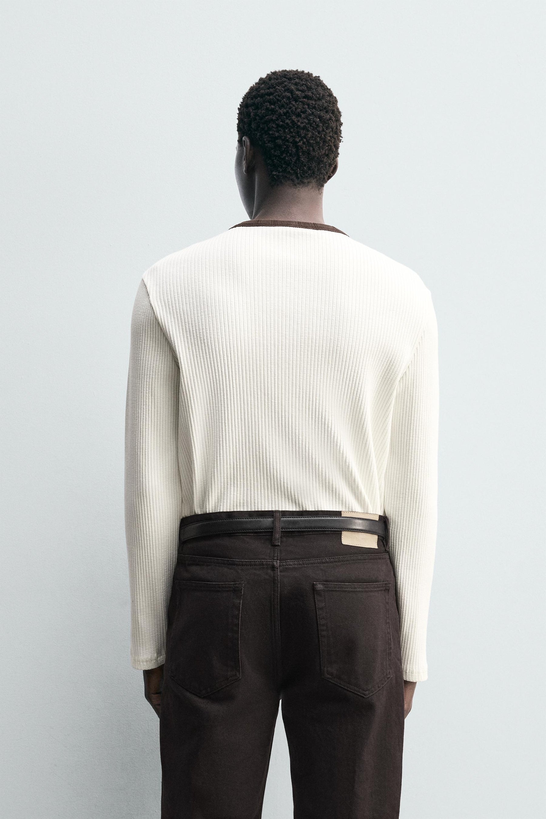 RIBBED HENLEY T-SHIRT - Image 3