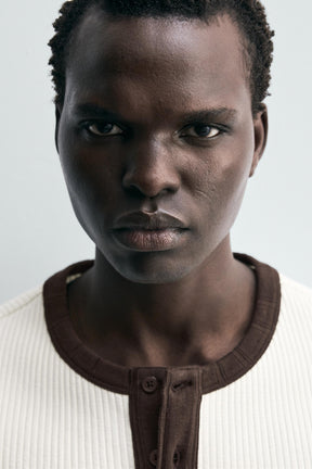 RIBBED HENLEY T-SHIRT - Image 6