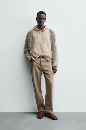 CROCHET TEXTURED SWEATSHIRT - Image 1