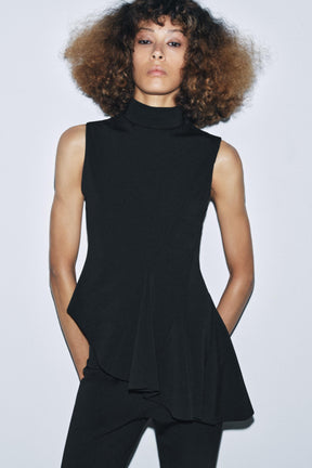 Peplum sleeveless top