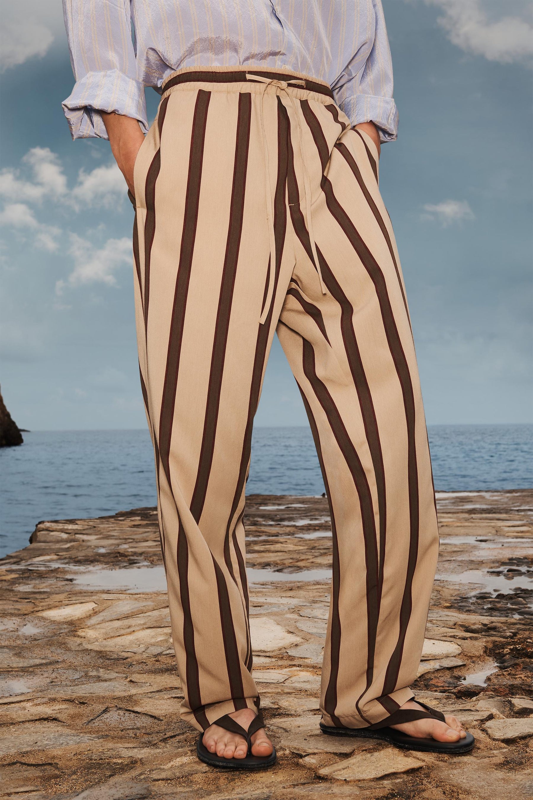 LIMITED EDITION STRIPED RELAXED FIT TROUSERS - Image 3