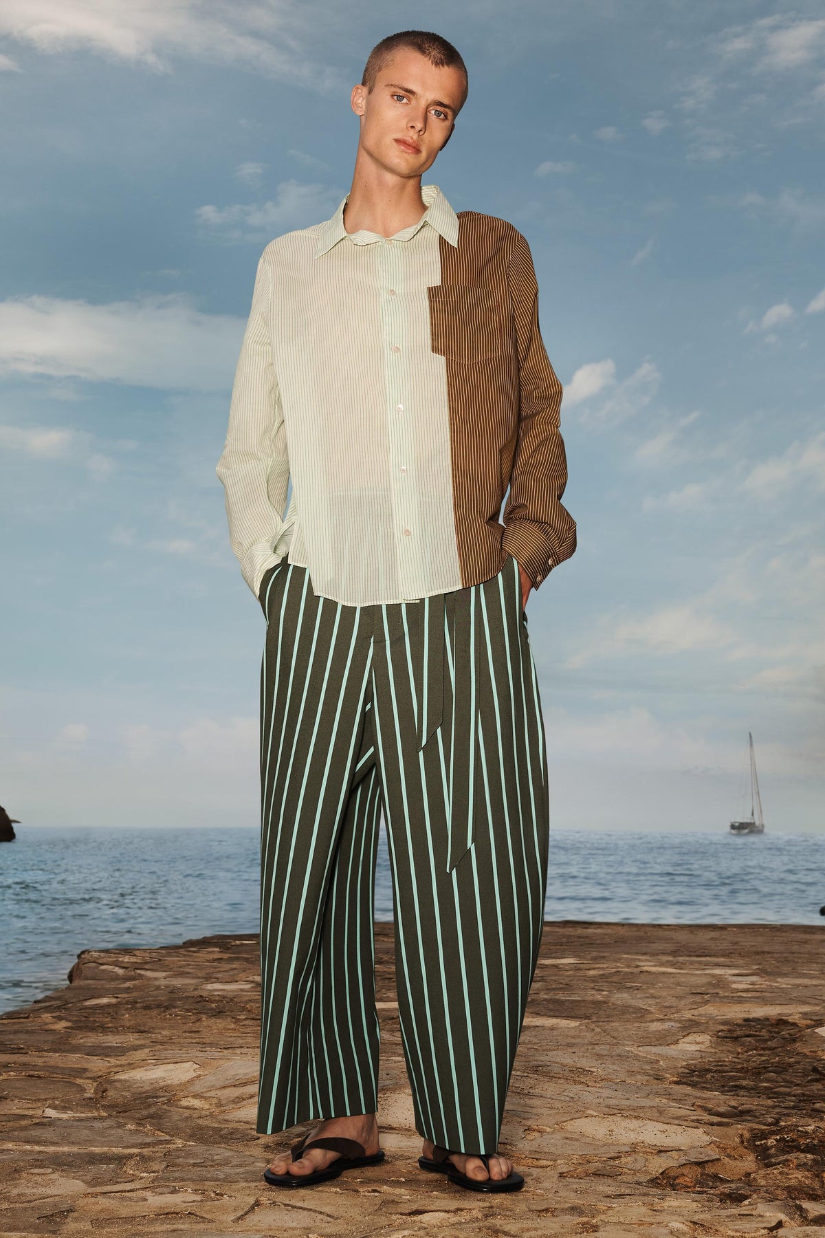 LIMITED EDITION STRIPED COLOUR BLOCK SHIRT - Image 1