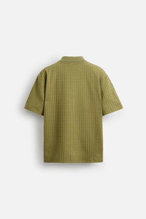 Textured Knit Polo