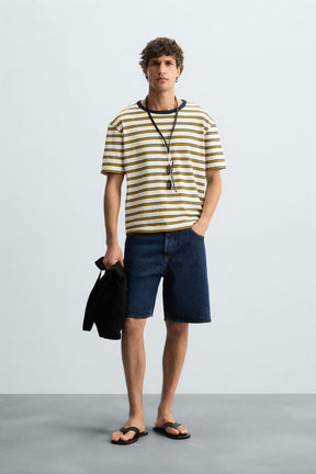 JACQUARD STRIPED T-SHIRT - Image 1