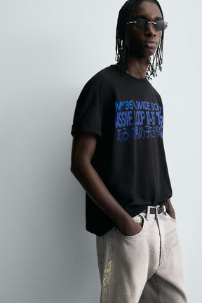 T-SHIRT WITH GRAPHIC SLOGAN - Image 6