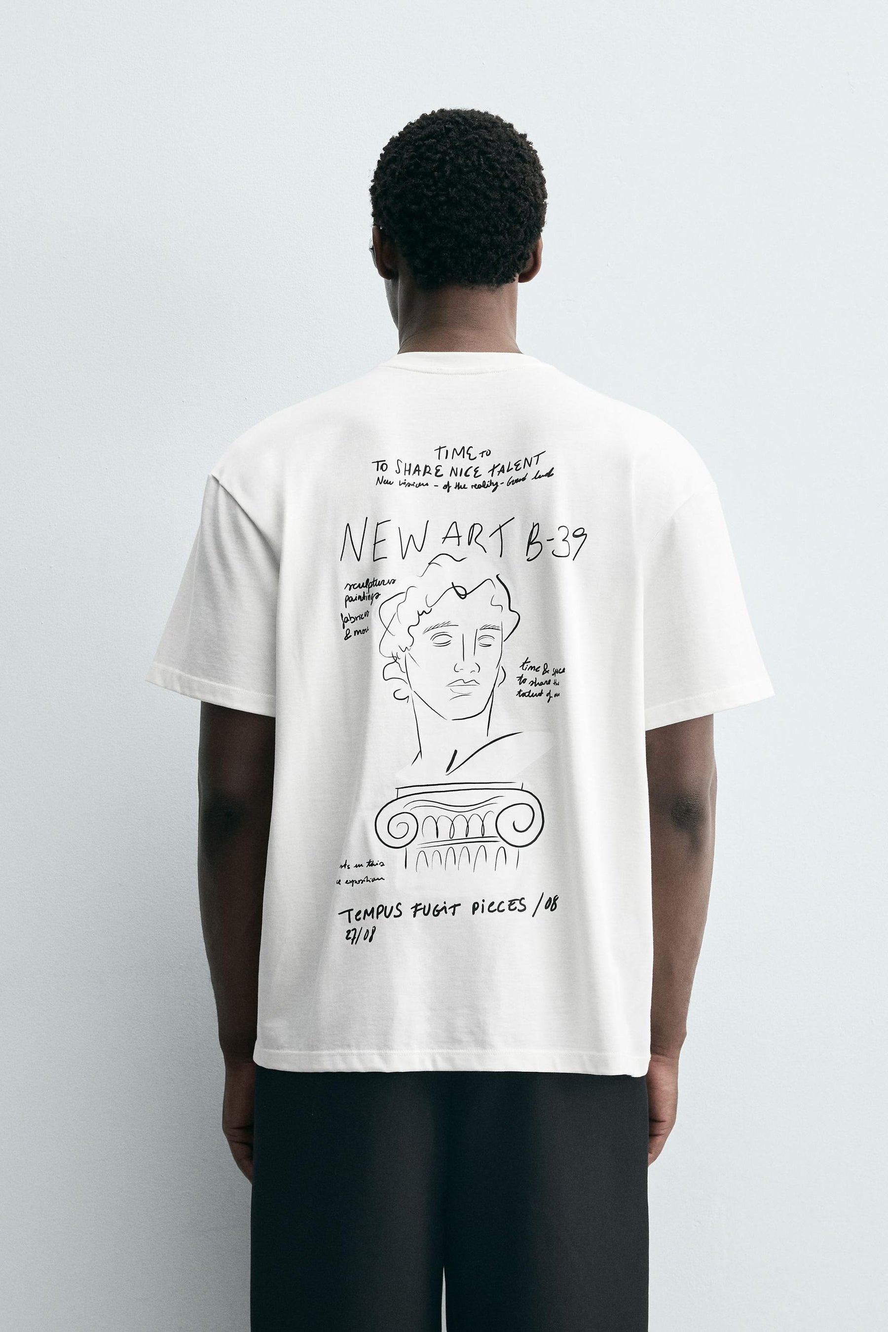 EMBROIDERED SLOGAN T-SHIRT - Image 3