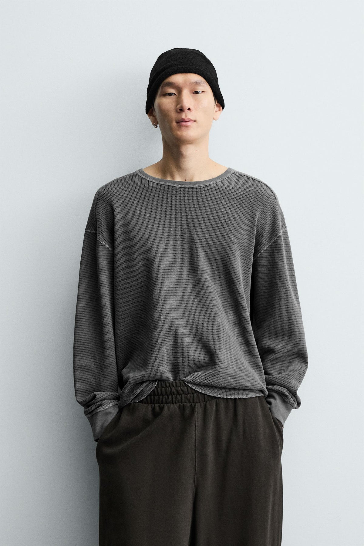 WASHED WAFFLE-KNIT T-SHIRT - Image 2