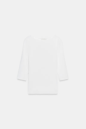 COTTON BOAT NECK SHIRT