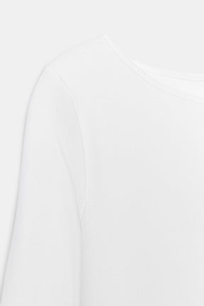 COTTON BOAT NECK SHIRT