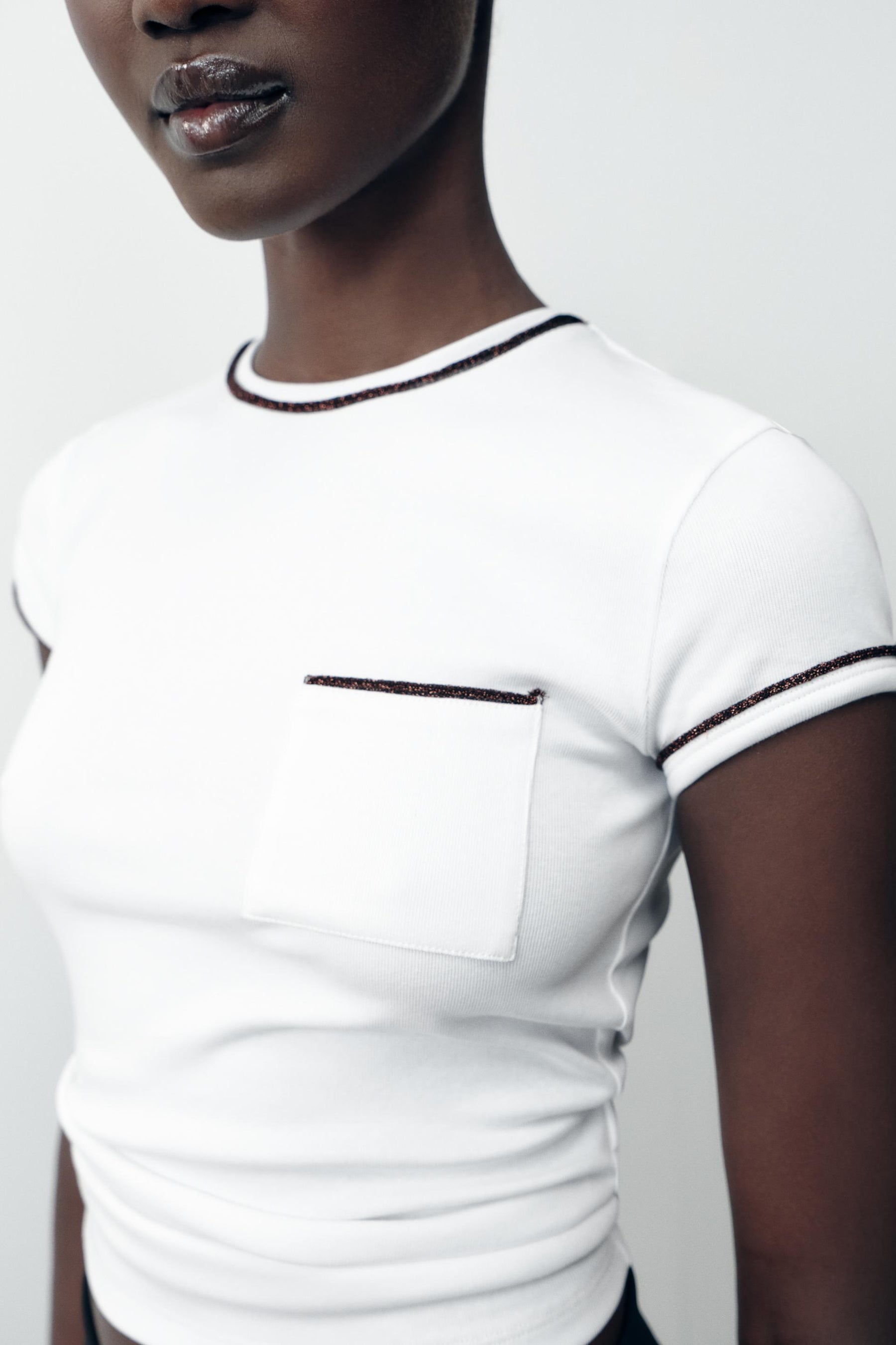 Metallic Thread Trim T-Shirt