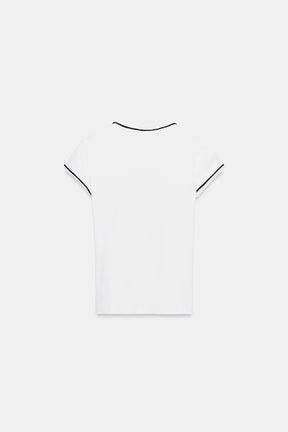 Metallic Thread Trim T-Shirt