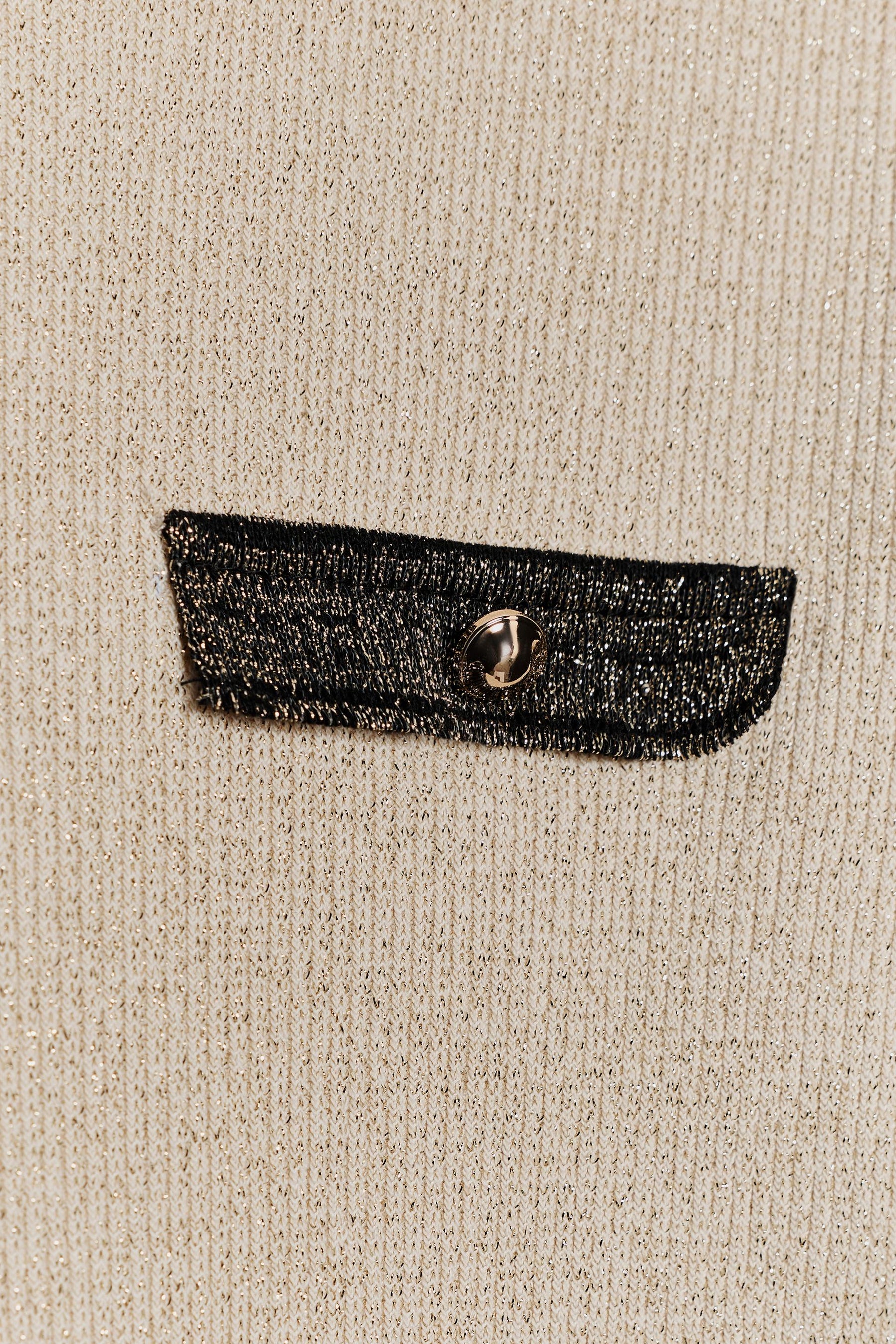 METALLIC KNIT T-SHIRT