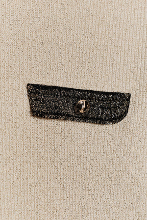 METALLIC KNIT T-SHIRT