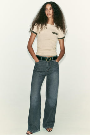 METALLIC KNIT T-SHIRT